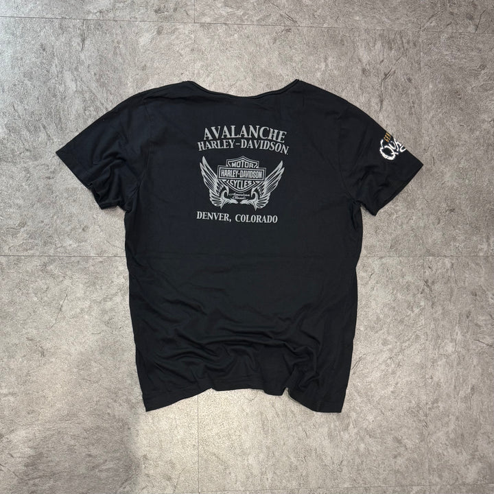 古着 Harley-Davidson ハーレーダビッドソン プリントTシャツ レディース Y2K Vネック サイズXL