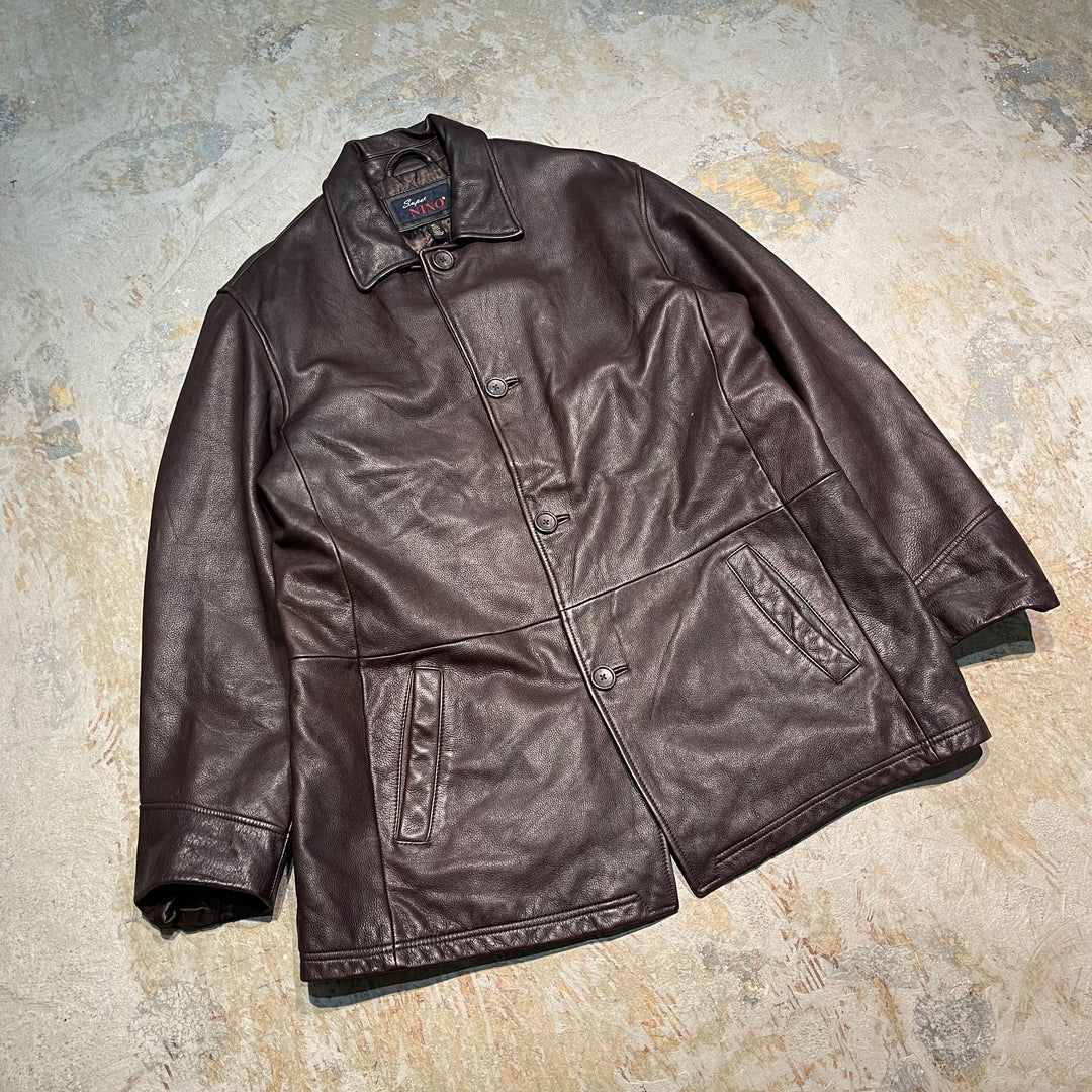 #3727 古着 Unknow/Leather Half Coat/レザーハーフコート/サイズXL