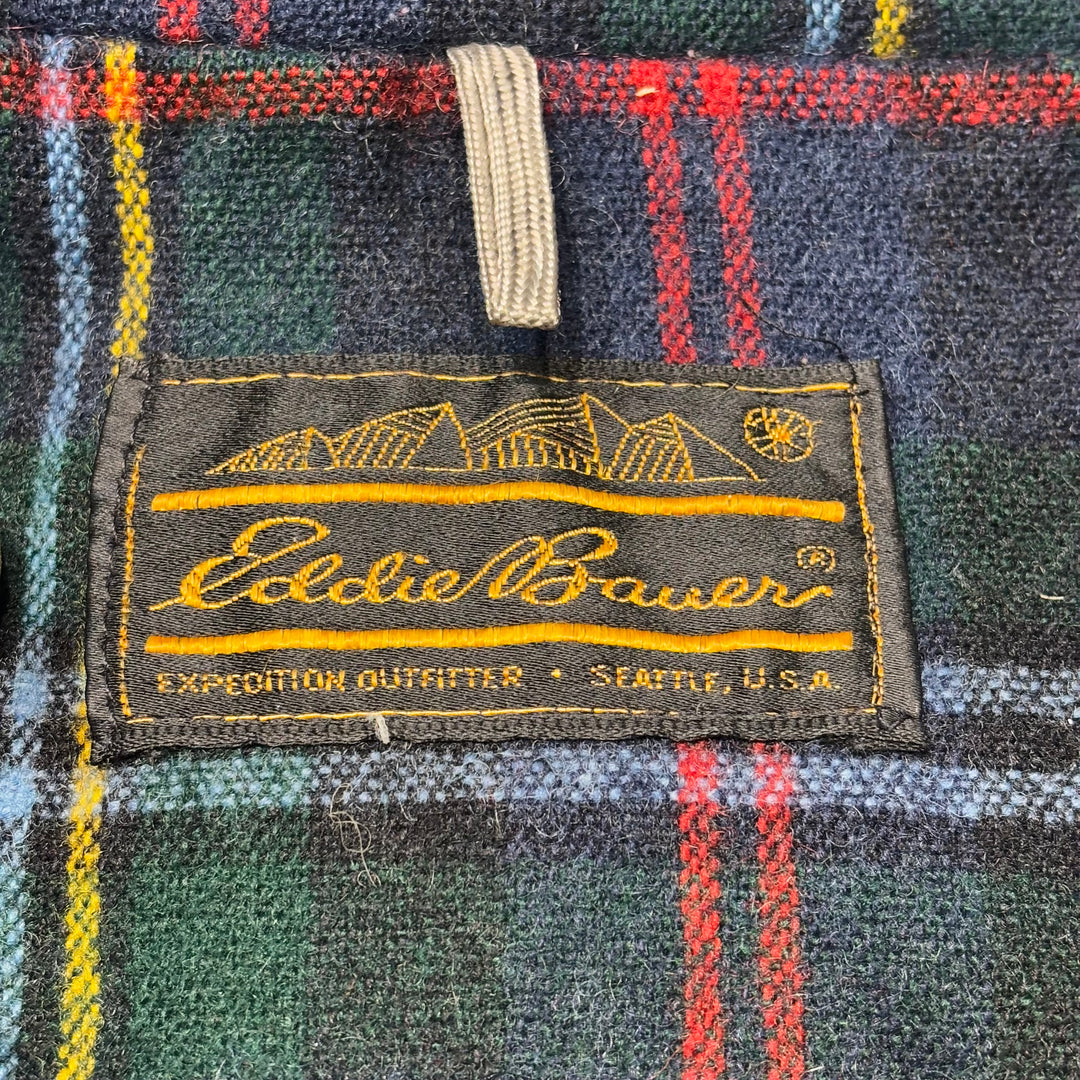 古着 80's Eddie Bauer/エディバウアー/ マウンテンパーカー/ チェック/ 黒タグ/ サイズL相当