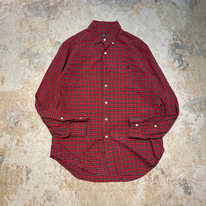 #4396 古着 Ralph Lauren/ラルフローレン/Long Sleeve Button Down Shirt/Check/チェック/長袖ボタンダウンシャツ/サイズM