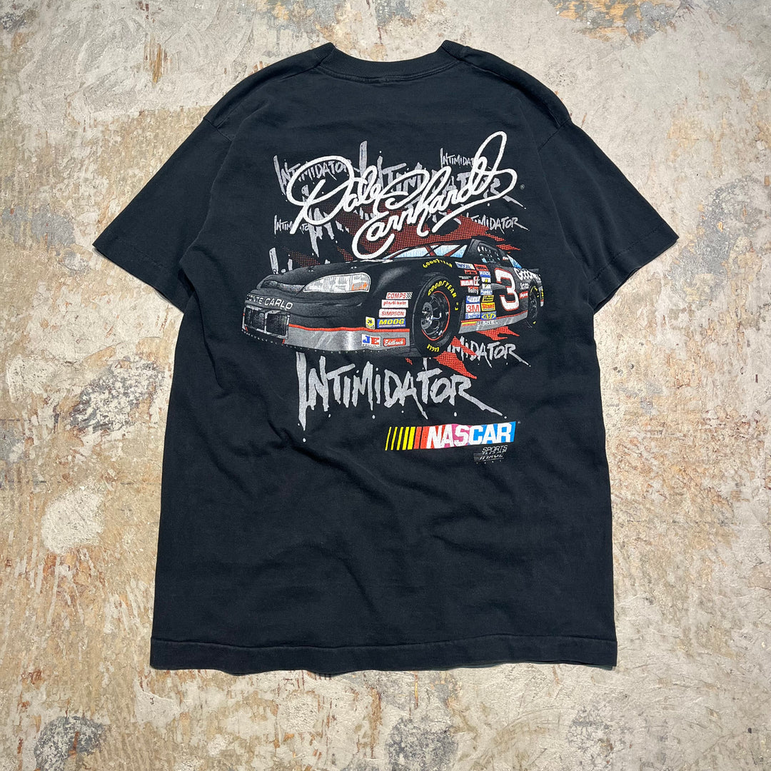 古着 90's NASCER/"DALE earnhardt"/レーシングカー/車/ヴィンテージ シングルステッチ プリントTシャツ/サイズL-XL相当