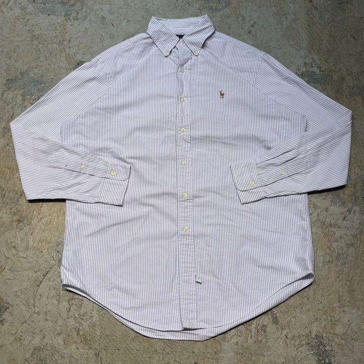 古着 POLO by Ralph Lauren/ ラルフ ローレン/ ボタンダウン長袖シャツ/ ストライプ柄/ サイズM
