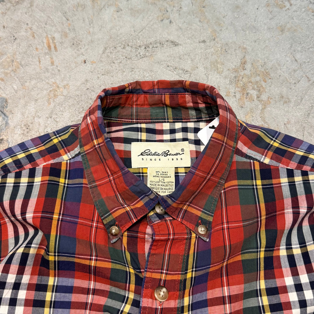 古着 Eddie Bauer/エディー･バウアー/ ボタンダウン長袖シャツ/サイズL