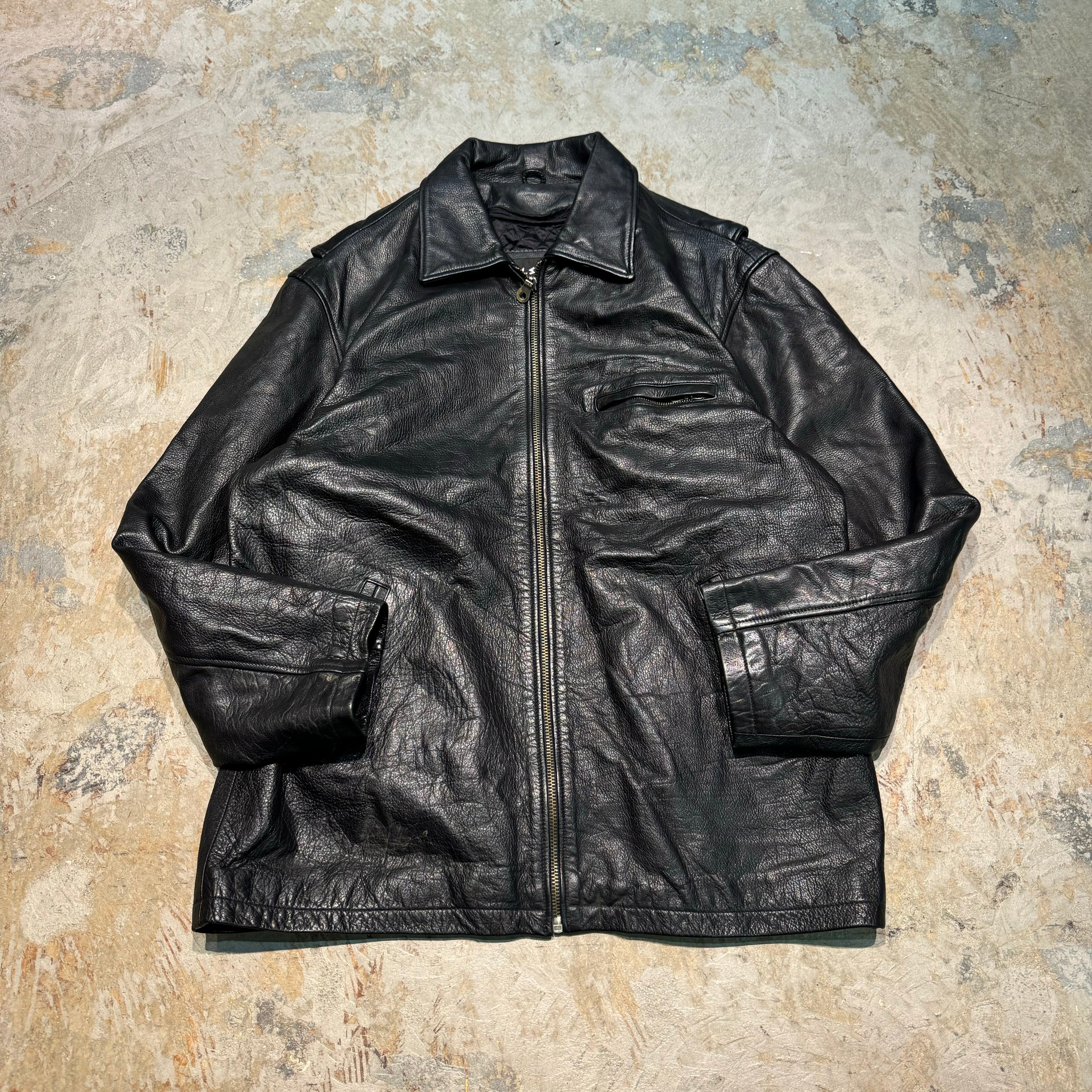 古着 WILSONS LEATHER/ ウィルソンレザー/ ジップアップレザージャケット/ サイズXL – 古着屋 MUJIN