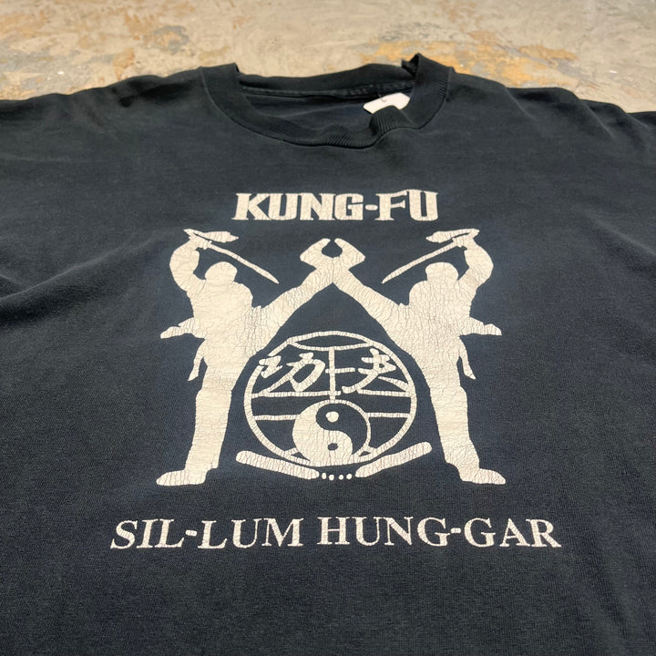 古着 90's KUNG-FU/カンフー/YIN-YANG/ヴィンテージ シングルステッチプリントTシャツ/サイズL相当