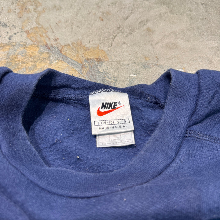 古着 USA製 90's NIKE/ ナイキ/ クルーネックスウェット/ ワンポイント刺繍/ サイズL