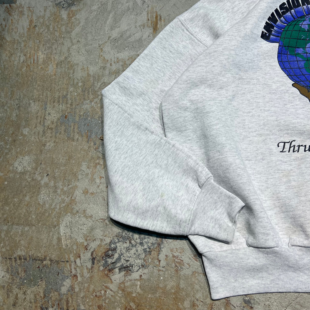 #3914 古着 90's Hanes/ヘインズ/Crew  Neck Print Sweat Shirt/クルーネックプリントスウェット/MADE IN USA/Thru OUR Eyes/ENVISION THE WORLD/Our Bloodline/サイズL