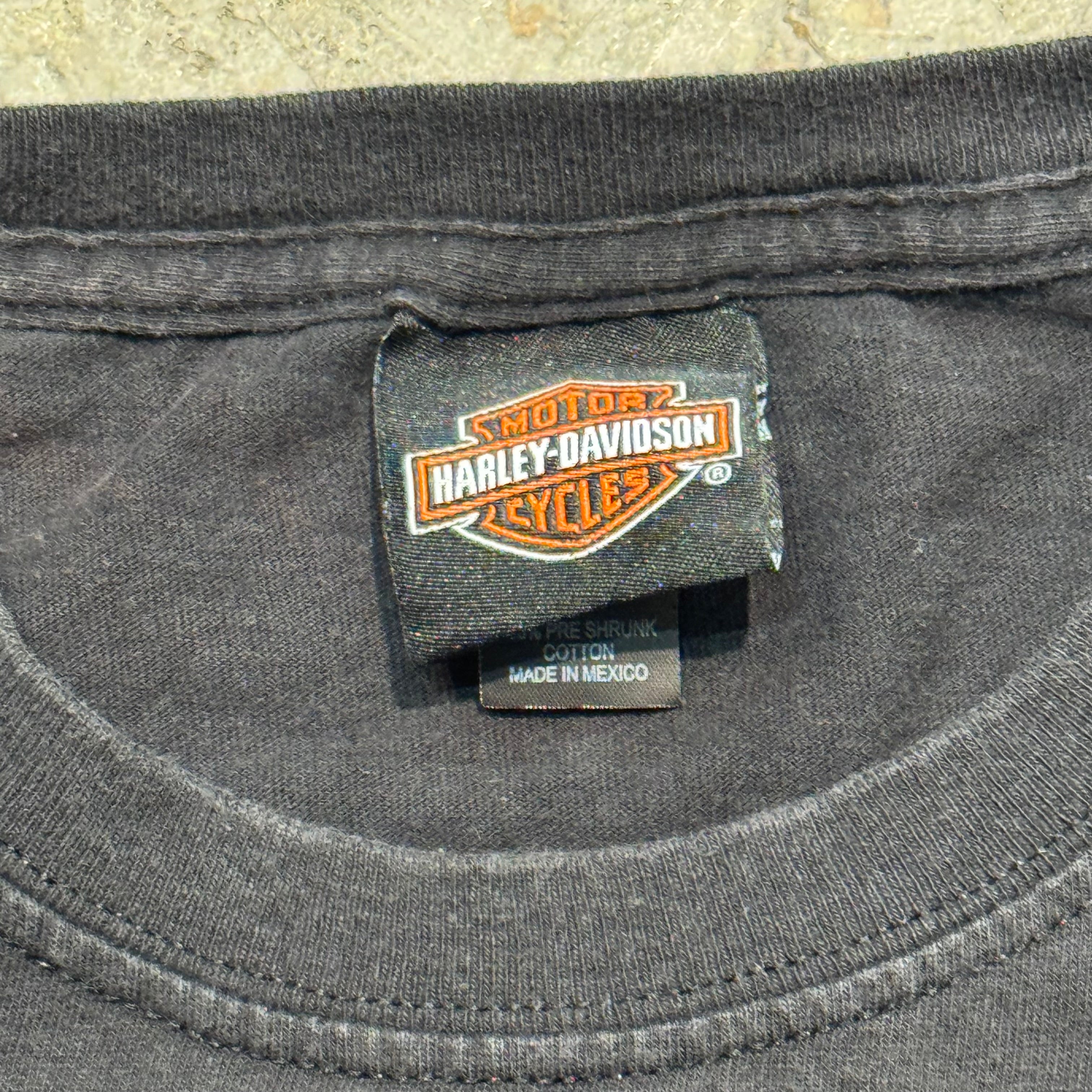 古着ハーレーダビッドソン（Harley-Davidson）黒サイズL 47 古着 Harley-Davidson/ハーレーダビッドソン/ プリントTシャツ/ サイズ