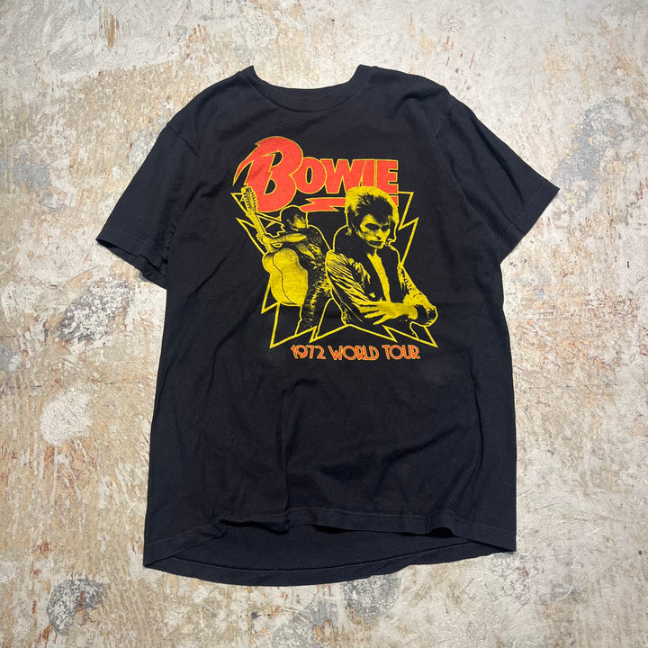 古着 BOWIE/1972 WORLD TOUR/ヴィンテージ シングルステッチ プリントTシャツ/サイズM-L相当