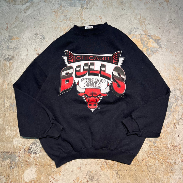 #3915 古着 90's TULTEX/タルテックス/Crew Neck Print Sweat Shirt/クルーネックプリントスウェット/CHICAGO BULLS/NBA/サイズXL