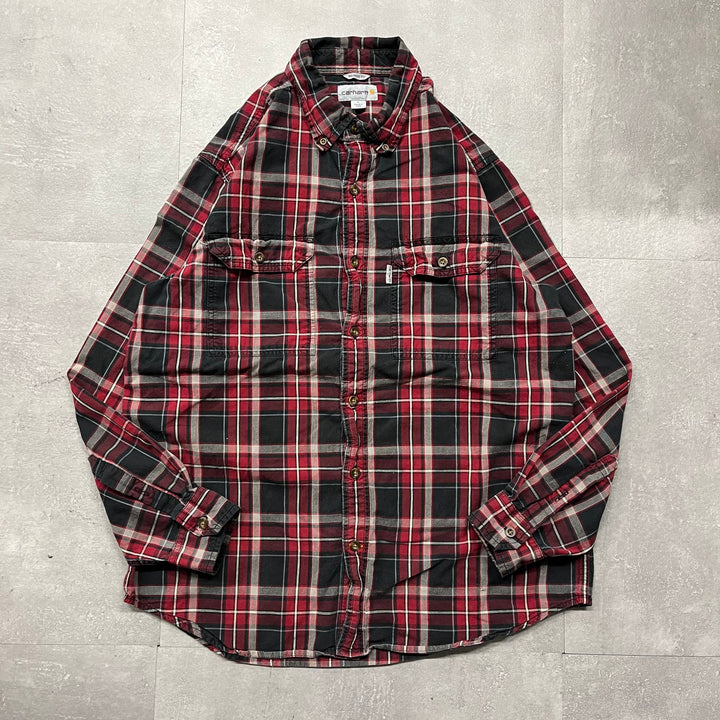 古着 carhartt/カーハート/ ボタンダウン長袖シャツ/ チェック柄/ サイズL