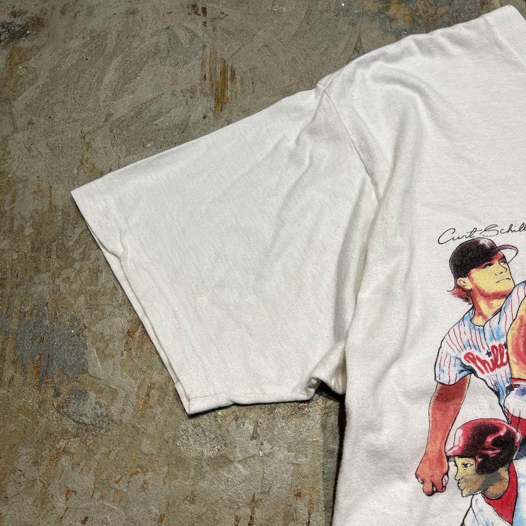 古着 90's フィラデルフィア・フィリーズ/MLB/メジャーリーグ/ヴィンテージ シングルステッチプリントTシャツ/サイズL相当