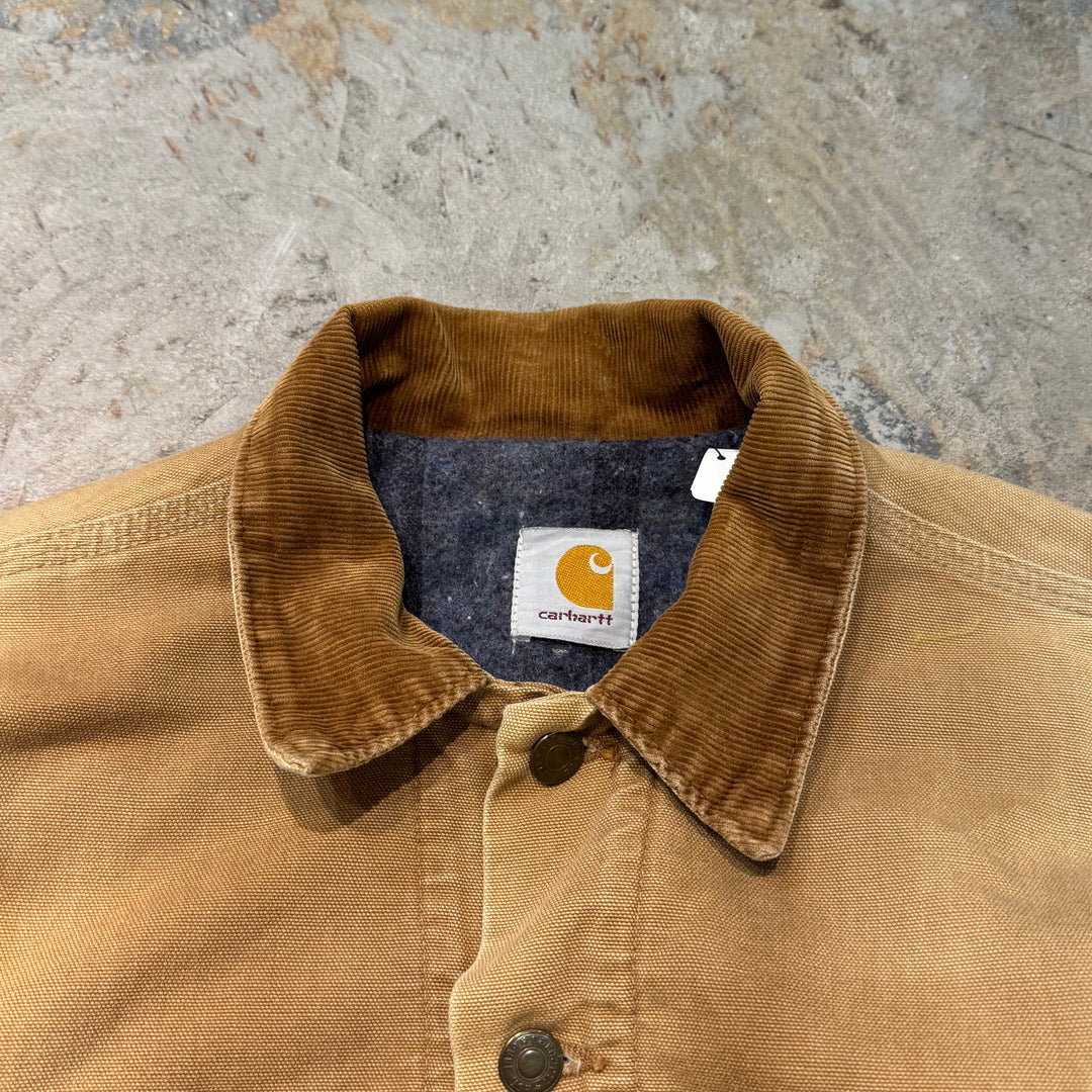 중고 의류 Carhartt/ 트래커 재킷/ 오리 패브릭/ 담요 늘어선/ Corduroy Collar/ Size S에 해당합니다.
