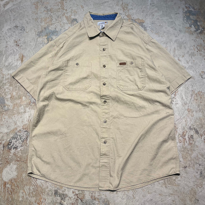 #4362 古着 Carhartt/カーハート/Short Sleeve Shirt/半袖シャツ/無地/サイズXL