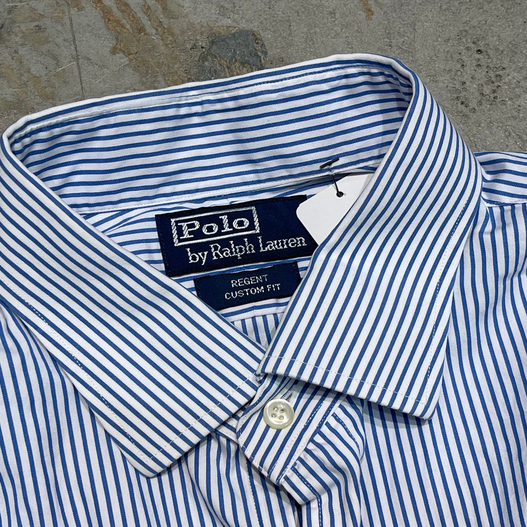 #4324 Ralph Lauren/ラルフローレン L/S Wide Spread Double Cufflinks Shirts/ワイドスプレッド ダブルカフスシャツ/REGENT CUSTOM FIT/ストライプ柄/サイズ17 1/2-35