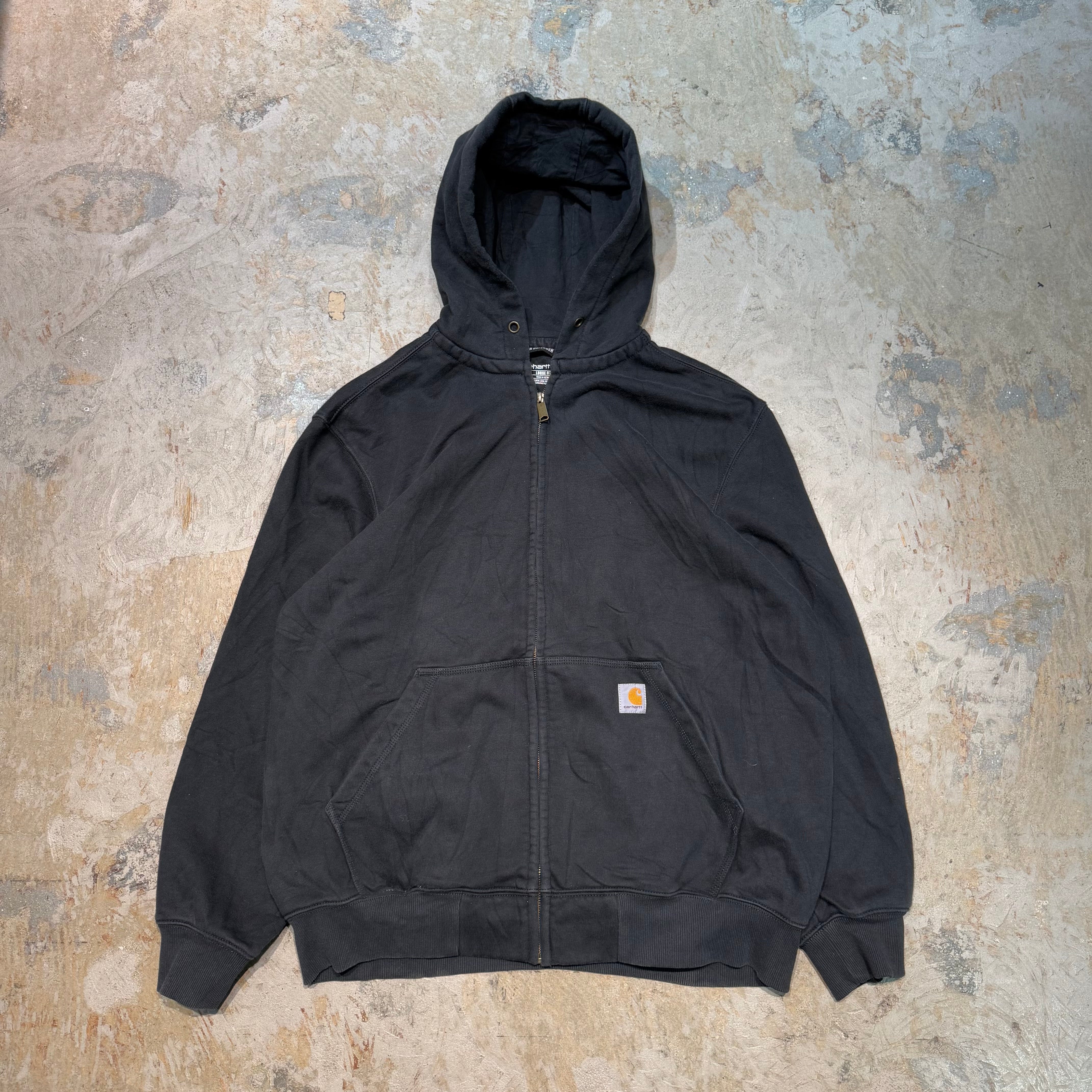 く*か様 カーハート　ジップアップ　ワンポイント　無地　長袖　パーカー　古着　ブ Carhartt（カーハート） パーカー 「carhartt」カーハート袖プリント