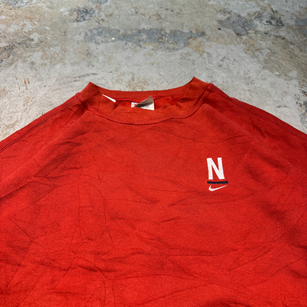 古着 USA製 90's NIKE/ ナイキ/ クルーネックスウェット/ ワンポイント刺繍/ サイズXXL
