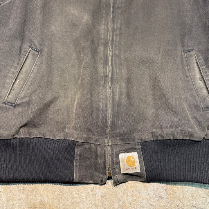 古着 Carhartt/ カーハート/ サンタフェジャケット/ ダック地/ 裏地キルティング/ 襟コーデュロイ/ 企業ロゴ/ サイズXL相当