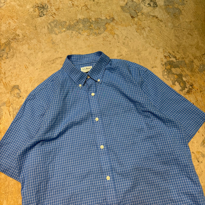 古着 L.L.Bean/ エルエルビーン/  ボタンダウン半袖シャツ/ チェック柄/ サイズM