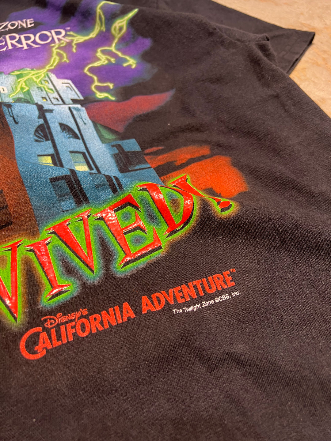 #4541 古着 Vintage/ヴィンテージ/Disney/ディズニー/Tower of terror/タワー・オブ・テラー/short sleeve print t-shirt Tee/半袖プリントTシャツ/サイズL相当