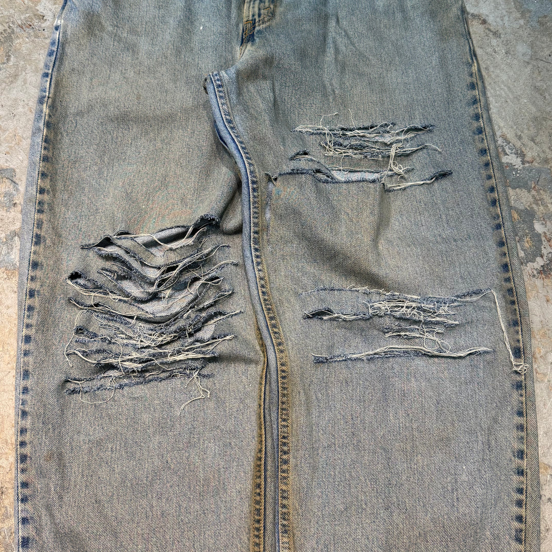 二手衣服Levis 560咖啡染料 /咖啡染料 /損壞牛仔布 /損壞牛仔布 /實際尺寸35 x 31