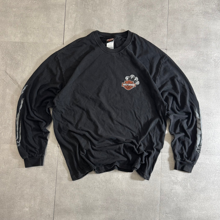 古着 USA製 Harley-Davidson ハーレーダビッドソン ロングスリーブプリントTシャツ サイズXL
