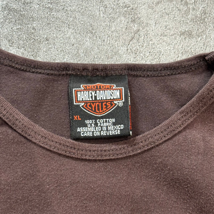 古着 Harley-Davidson ハーレーダビッドソン プリントTシャツ レディース Y2K サイズXL