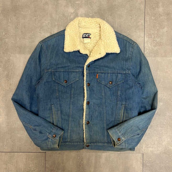 #K1831 古着 70's/Levi's/リーバイス/Denim boa jacket/デニムボアジャケット/MADE IN USA サイズM相当