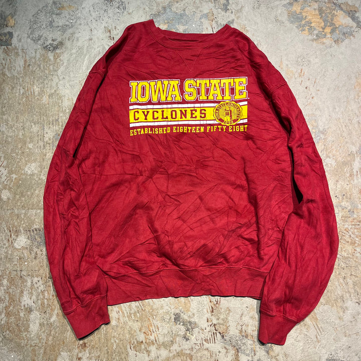 #3843 古着Unknow/crew neck sweat/ クルーネックスウェット /IOWA STATE CYCLONES/サイズXL