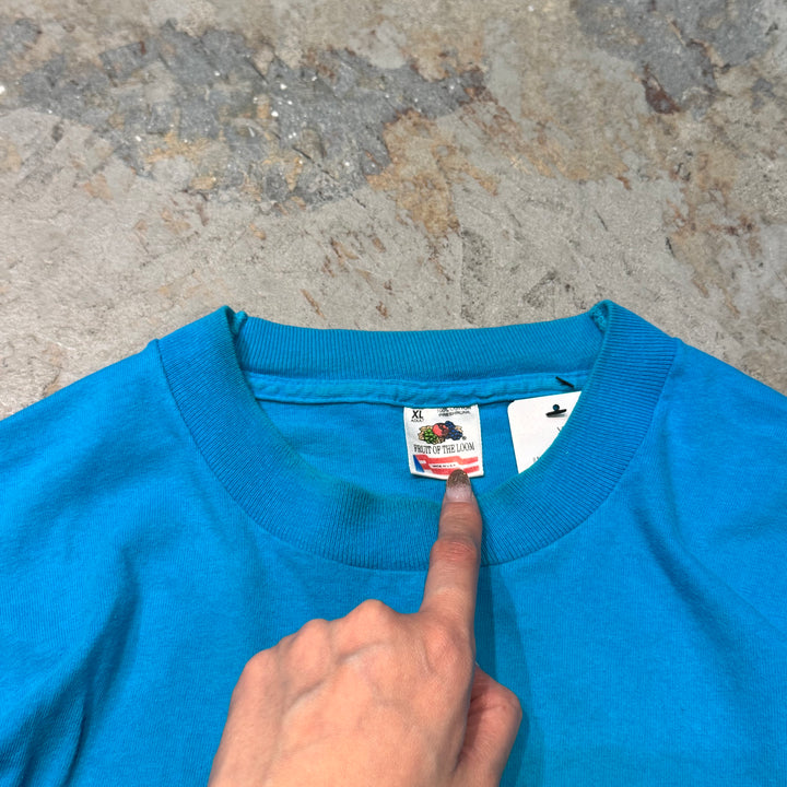 Used clothing Made in USA 90's FRUIT OF THE LOOM/ Fruit of the Room/ Printed T-shirt/ Single stitch/ Size XL