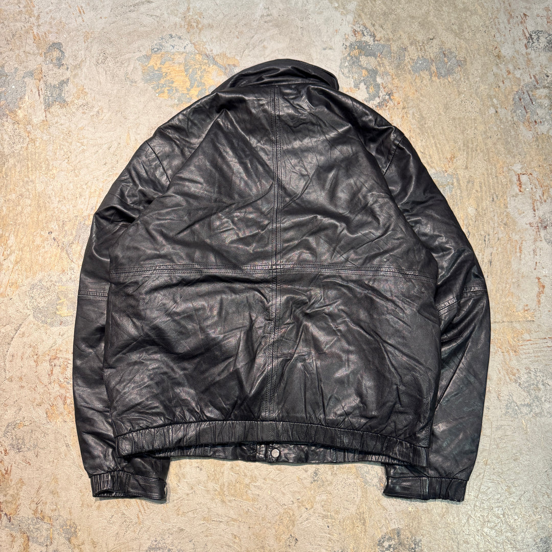 古着 80's EddieBauer/エディーバウアー/本革ジップアップレザージャケット/中綿/サイズM