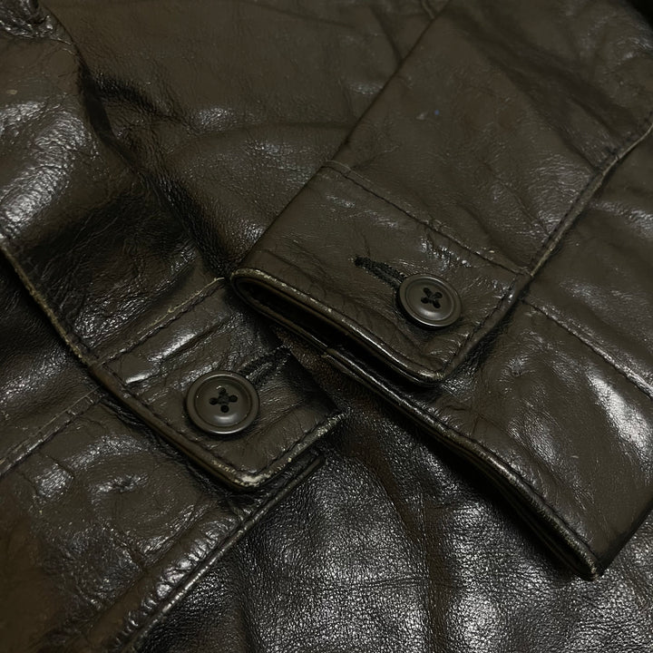 #1659 Old clothes GAP / Zip Up Leather Jacket / Size S