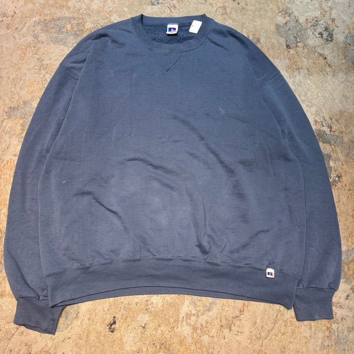 古着 90's~ RUSSELLATHLETIC/ ラッセル アスレチック/ クルーネックブランクスウェット/ 無地/ Vガゼット/ サイズXXL