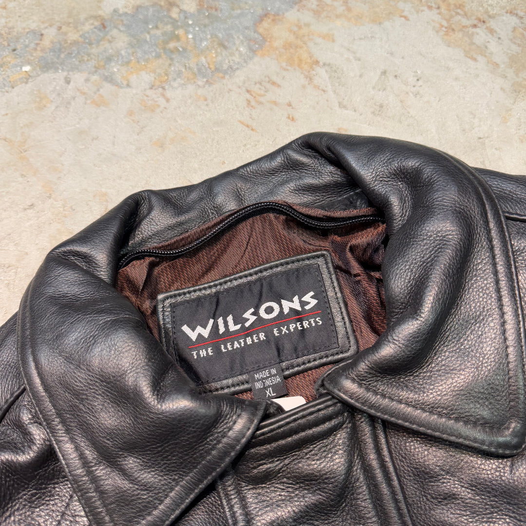 古着 Wilsons Leather/ ジップアップレザージャケット/ サイズXL