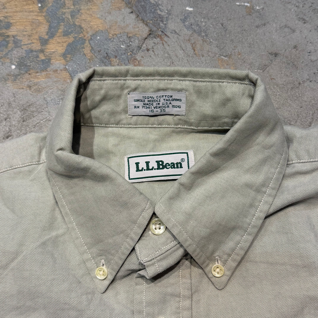 古着 USA製 90's L.L.Bean/エルエルビーン/無地/長袖シャツ/サイズL相当