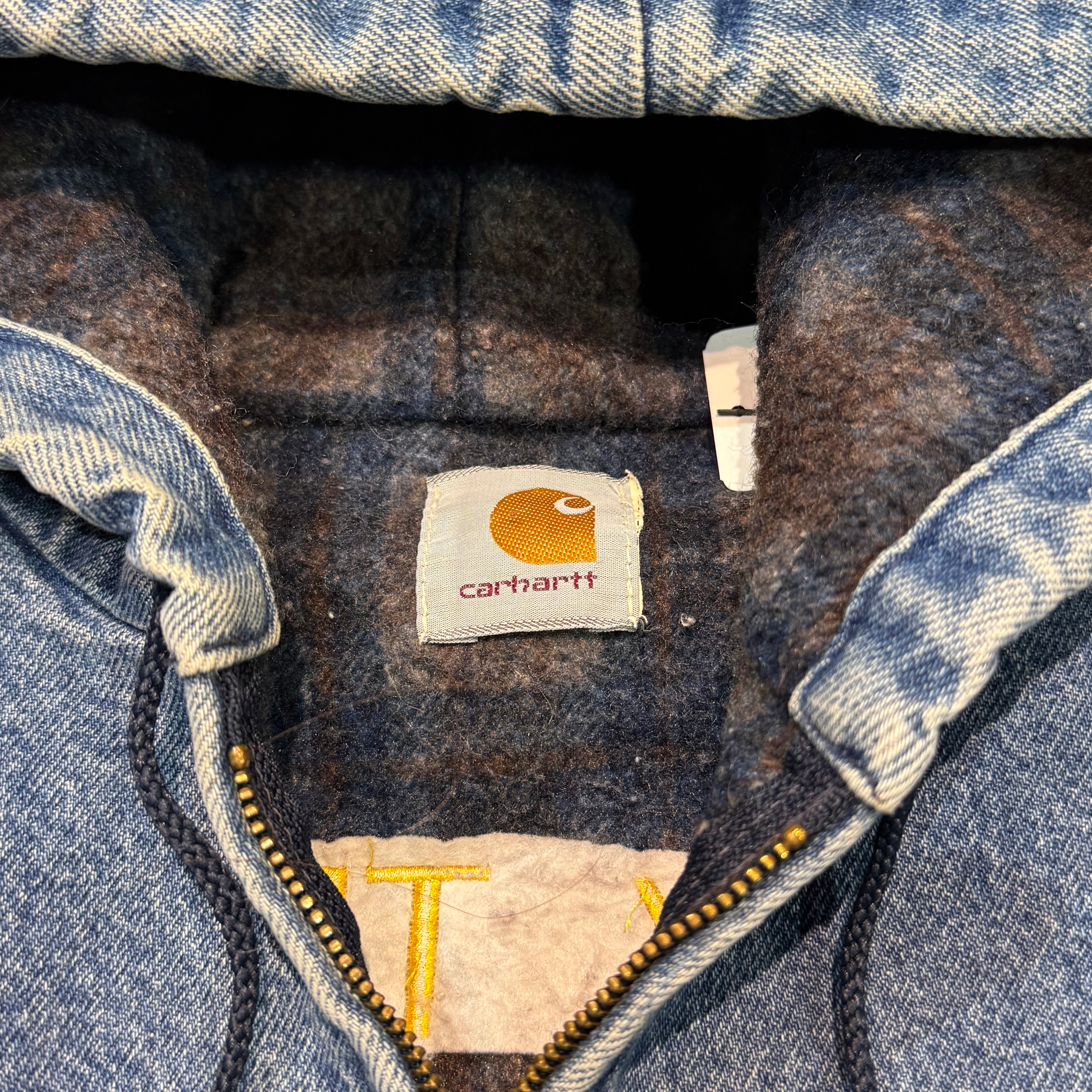 カーハート　デニムアクティブジャケット　Y07 DST 裏地ブランケット Carhartt デニムアクティブジャケット Y07 DST 裏地ブランケット