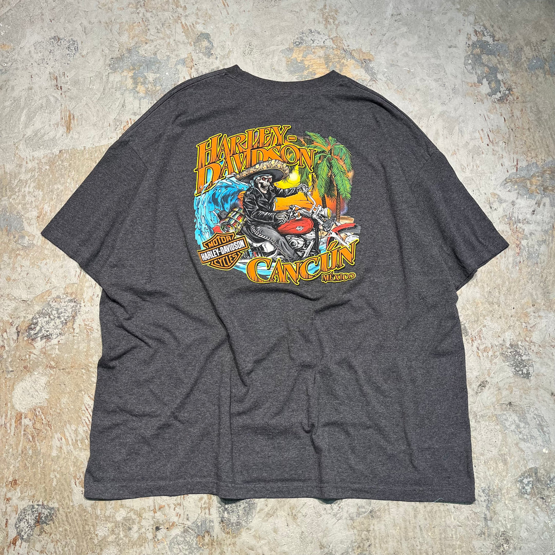 古着 Harley-Davidson/ハーレー ダビッドソン メキシコ カンクン プリントTシャツ サイズXXXXL