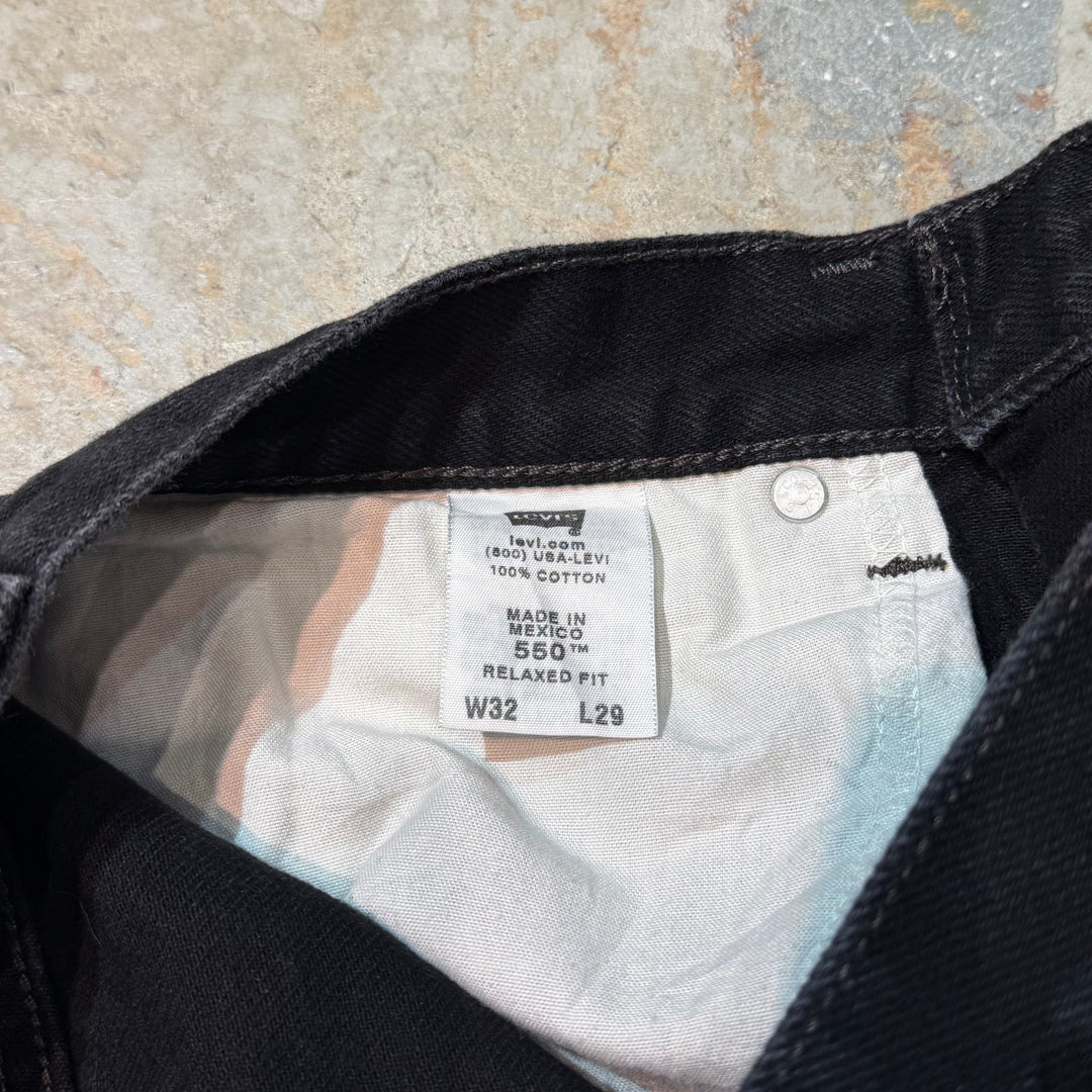古着 Levi's/ リーバイス/ ブラックデニムパンツ/ 550/ 実寸サイズ30×27