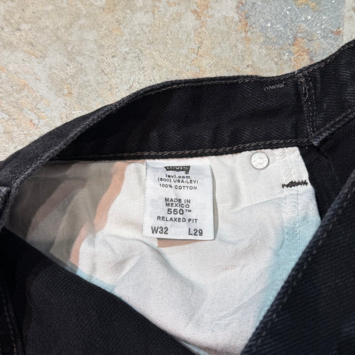 古着 Levi's/ リーバイス/ ブラックデニムパンツ/ 550/ 実寸サイズ30×27