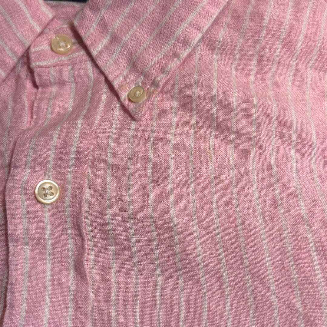 古着 90's POLO by Ralph Lauren/ ラルフ ローレン/ ボタンダウン長袖シャツ/ ストライプ柄/ サイズM