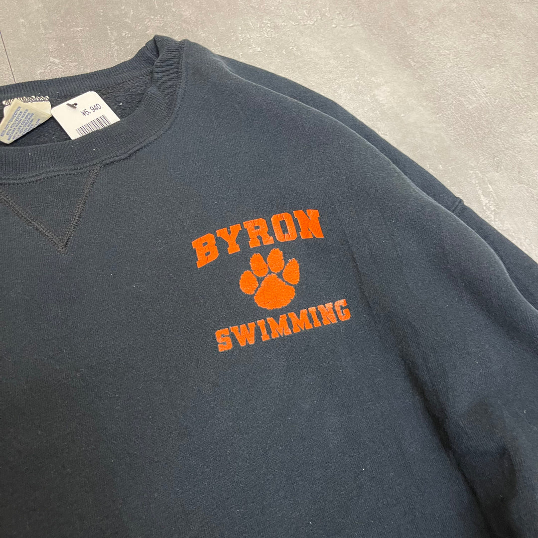 #2010 Old clothes 90's RUSSELL ATHLETIC/Crewneck Sweatshirts/Corporate/BYRON SWIMMING/Size 2XL