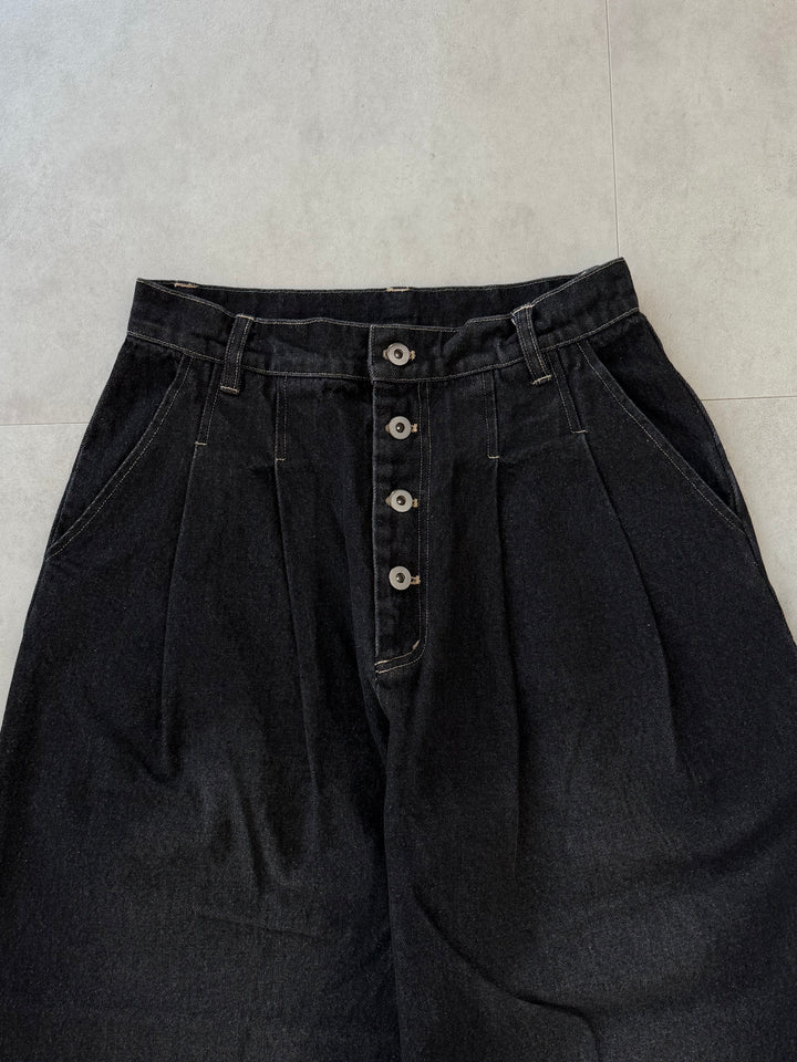 2タックウォッシュデニムワイドパンツ/セットアップ着用可