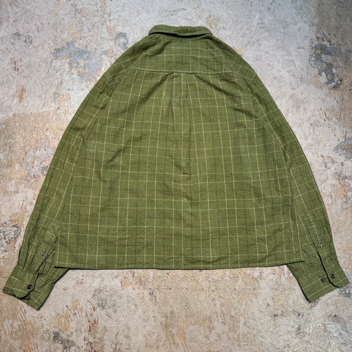 古着 St.JOHN'S BAY/ セントジョーンズベイ/ 長袖短丈リメイクシャツ/ チェック柄/サイズL