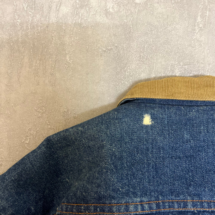 #1834 古着/Wrangler/ラングラー/Denim  jacket/デニムジャケット/襟 コーデュロイ素材切替/裏地ボーダー/サイズL相当