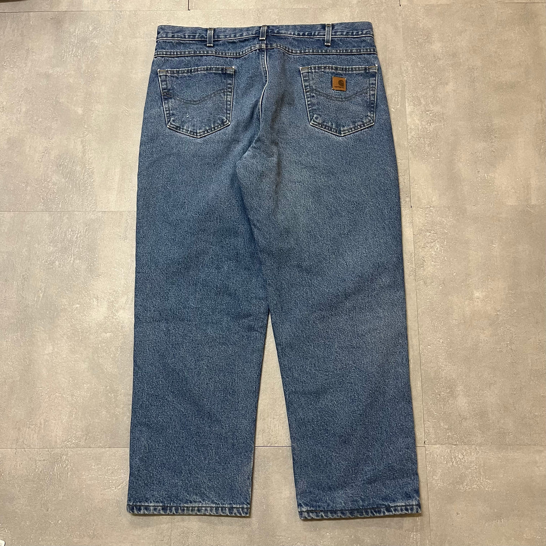 #1751 Old clothes Carhartt / Denim Pants / Jeans / Relaxed Fit / Checkered lining / Size 40×30