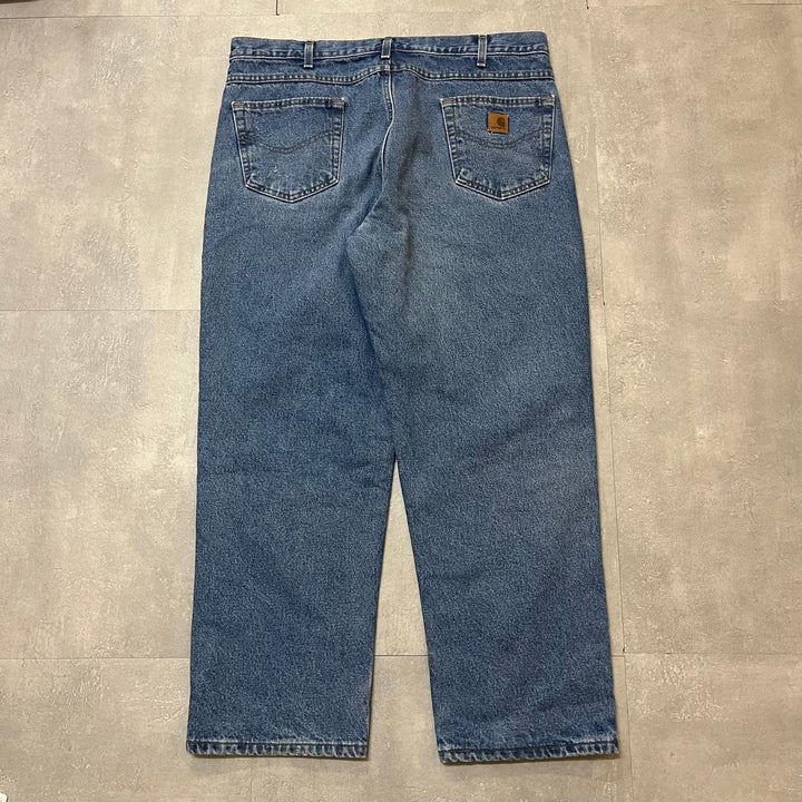 #1751 Old clothes Carhartt / Denim Pants / Jeans / Relaxed Fit / Checkered lining / Size 40×30