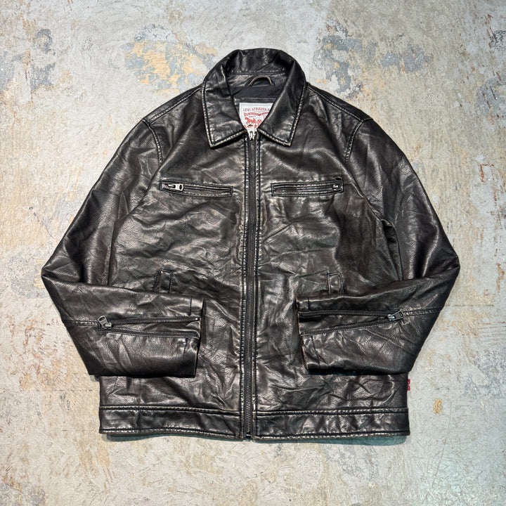 古着 Levi's/リーバイス/ジップアップフェイクレザージャケット /サイズM