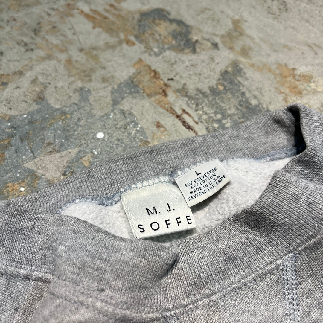 #2026 古着 M.J.SOFFE/Crewneck Sweatshirts/クルーネックスウェット/カレッジロゴ/MADE IN USA/サイズL