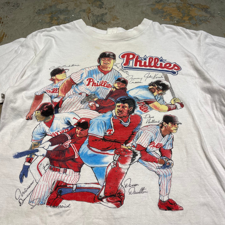 古着 90's フィラデルフィア・フィリーズ/MLB/メジャーリーグ/ヴィンテージ シングルステッチプリントTシャツ/サイズL相当