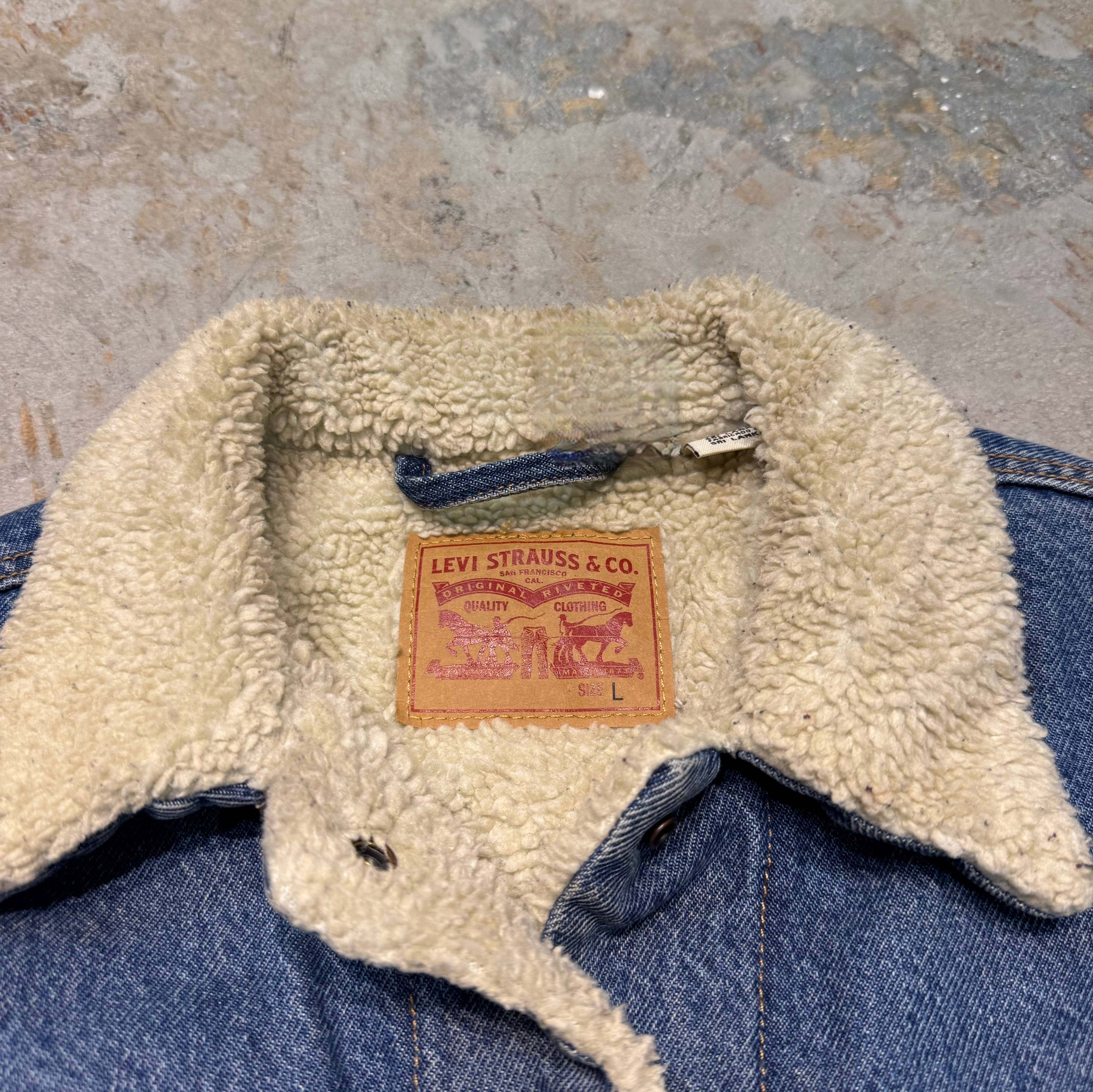 古着 Levi's/ リーバイス/ デニムジャケット/ Gジャン/裏地ボア/襟ボア